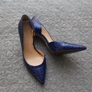 Jessica Simpson Claudette Snakeskin D'Orsay Heels